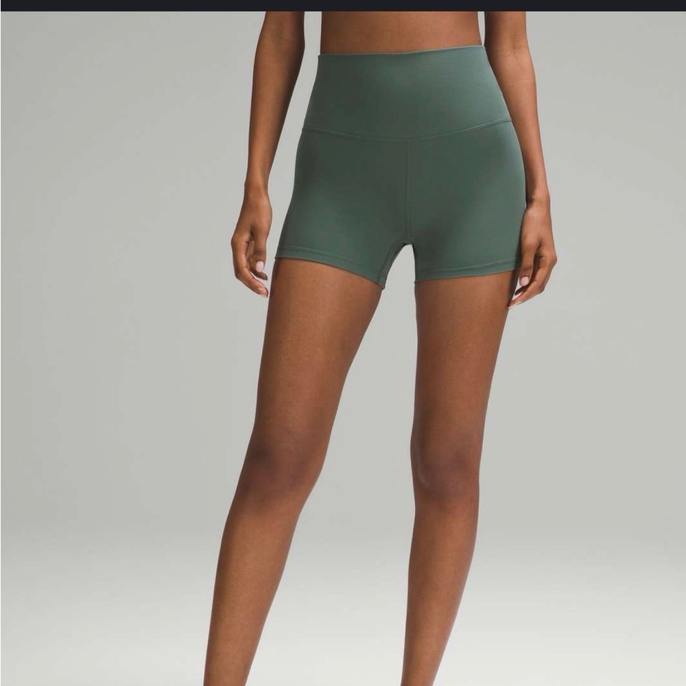 Lululemon 4” Align Shorts, dark forest, size: 10